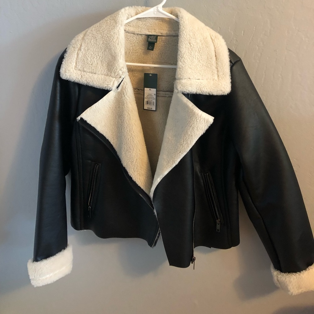 Black leather coat